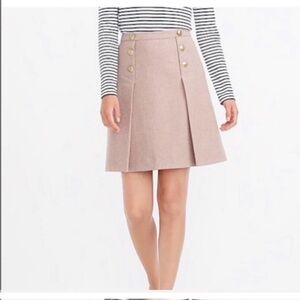 J. Crew Cream Sailor Double Serge Wool Skirt